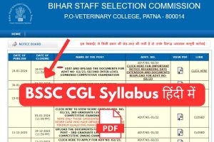 BSSC CGL Syllabus 2024 In Hindi पीडीऍफ़ डाउनलोड  