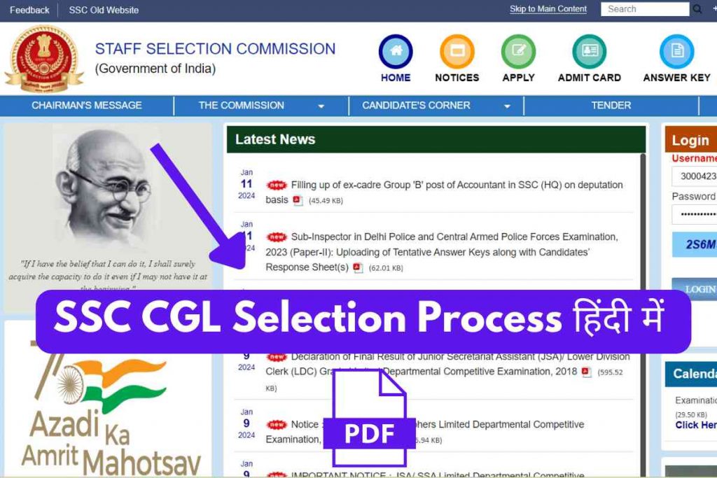 SSC CGL Selection Process PDF