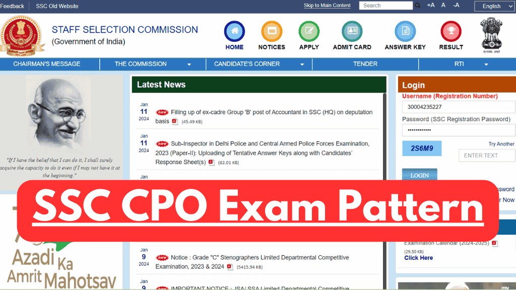 SSC CPO Exam Pattern