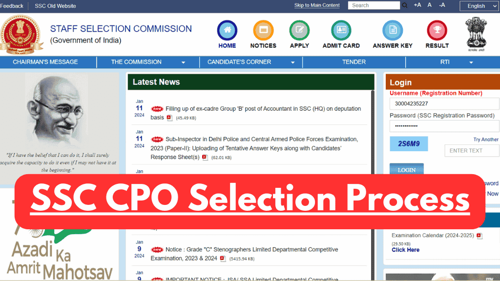 SSC CPO Selection Process