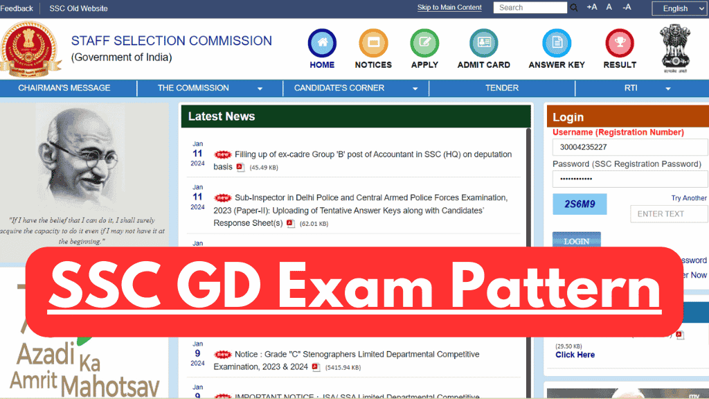 SSC GD Exam Pattern